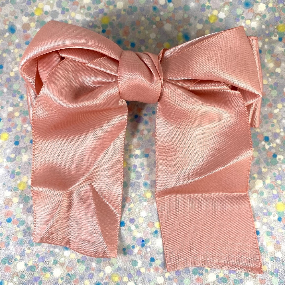 Beautiful Polyester Silk Style Hair Bow Blush Pink